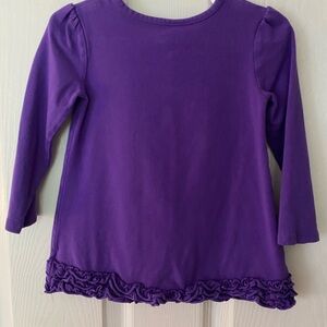 JK Designs Purple Long Sleeve Tee with Ruffle Trim